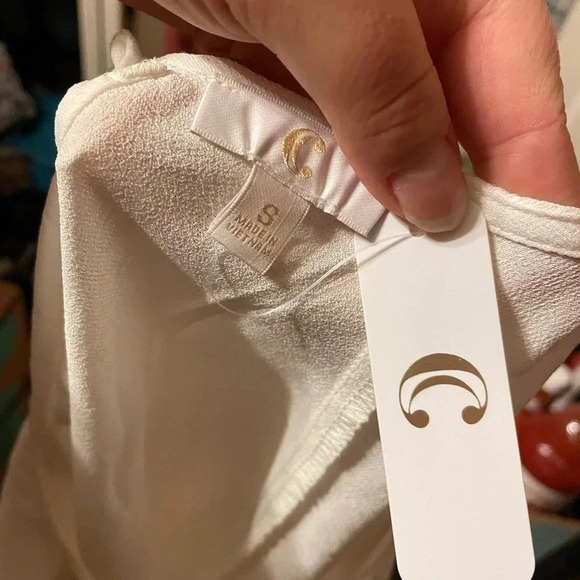 NWT CHARMING CHARLIE WHITE TIE FRONT BLOUSE - Picture 3 of 4